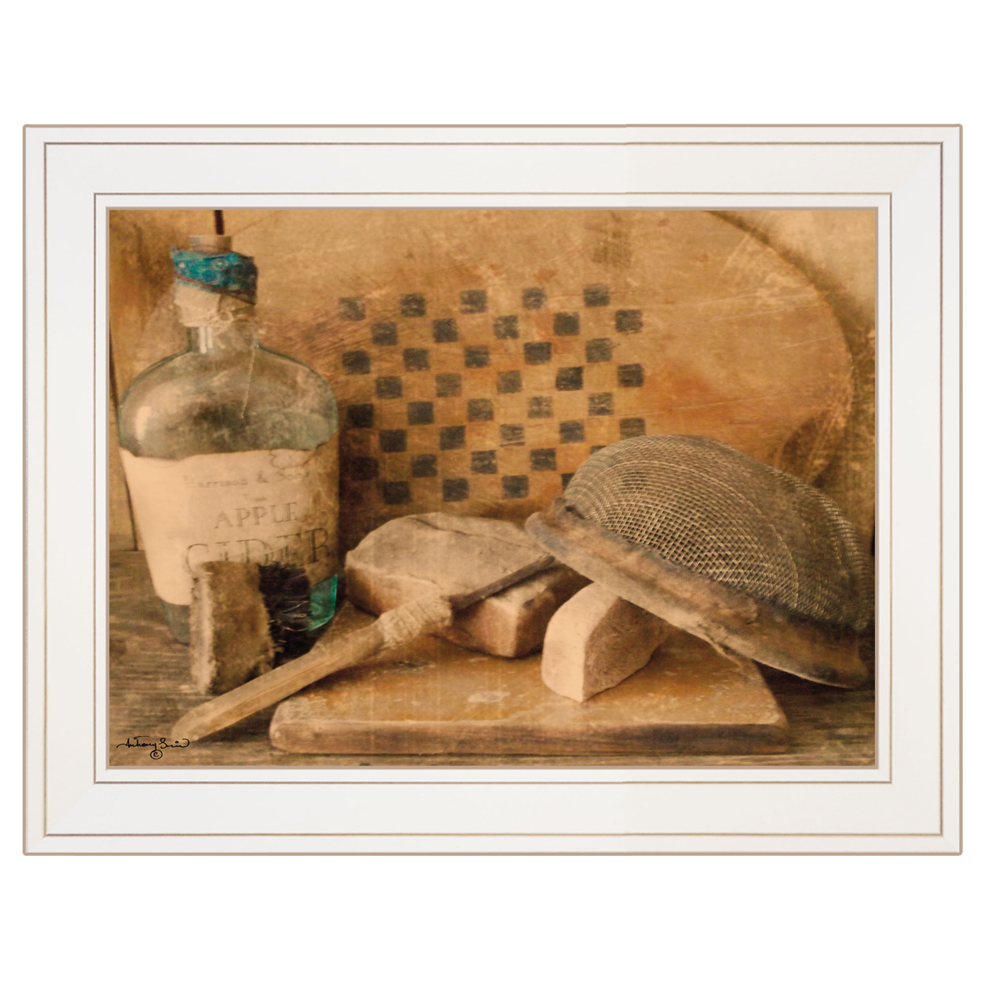 'Vintage Apple Cider' by Anthony Smith, Ready to Hang Framed Print, White Frame