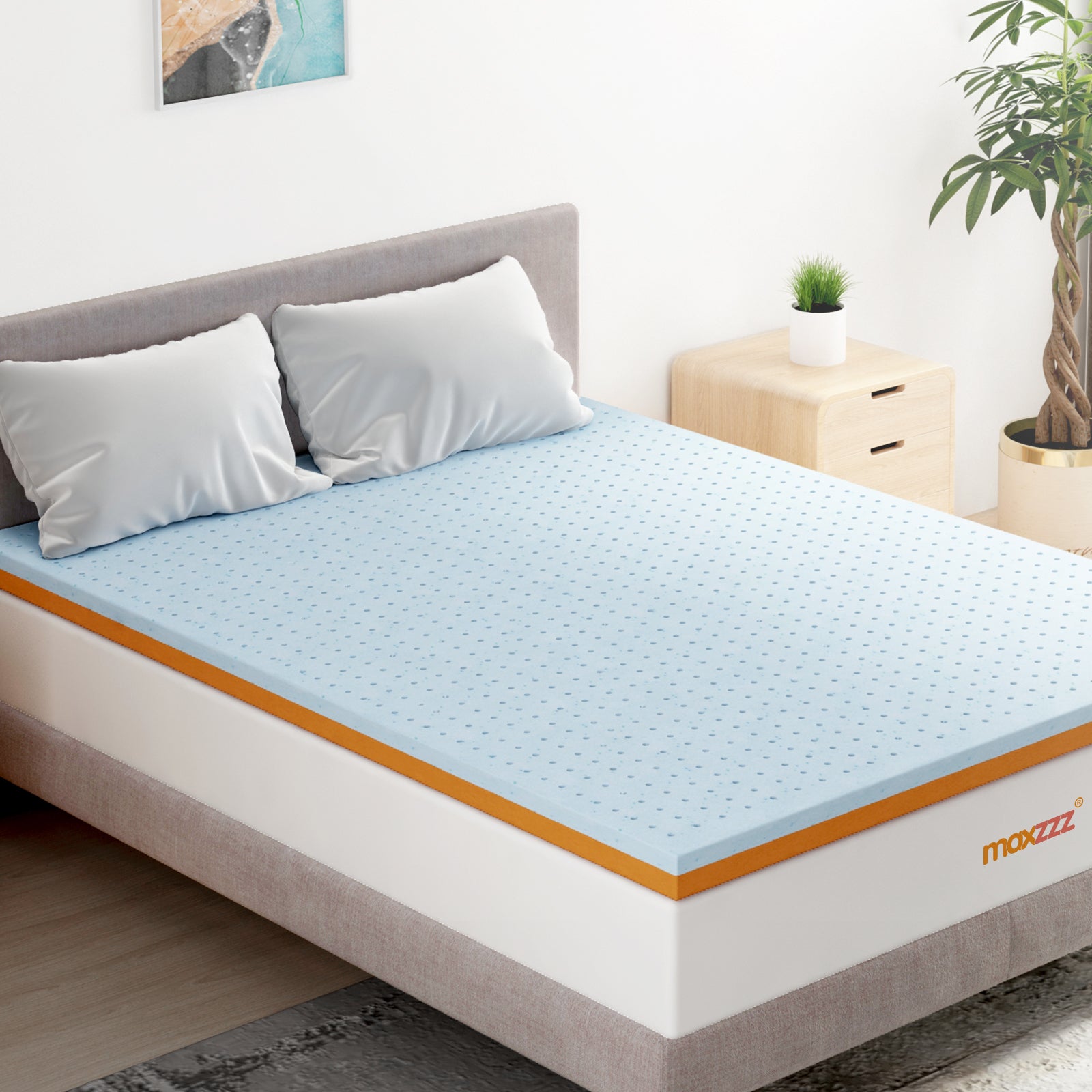3 Inch Cool Gel Memory & Copper Foam Mattress Topper, King Size Bed Topper - CertiPUR-US Certified