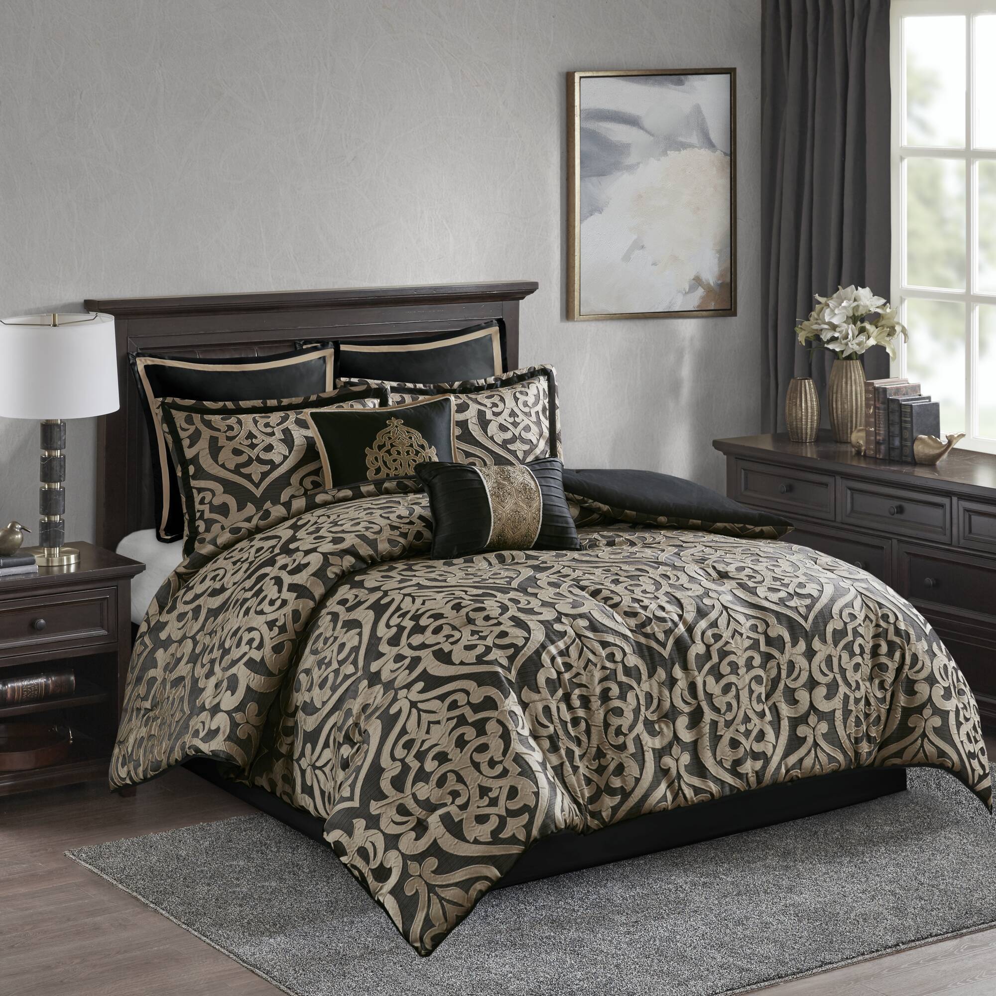 8PCS Cal King Jacquard Comforter Set