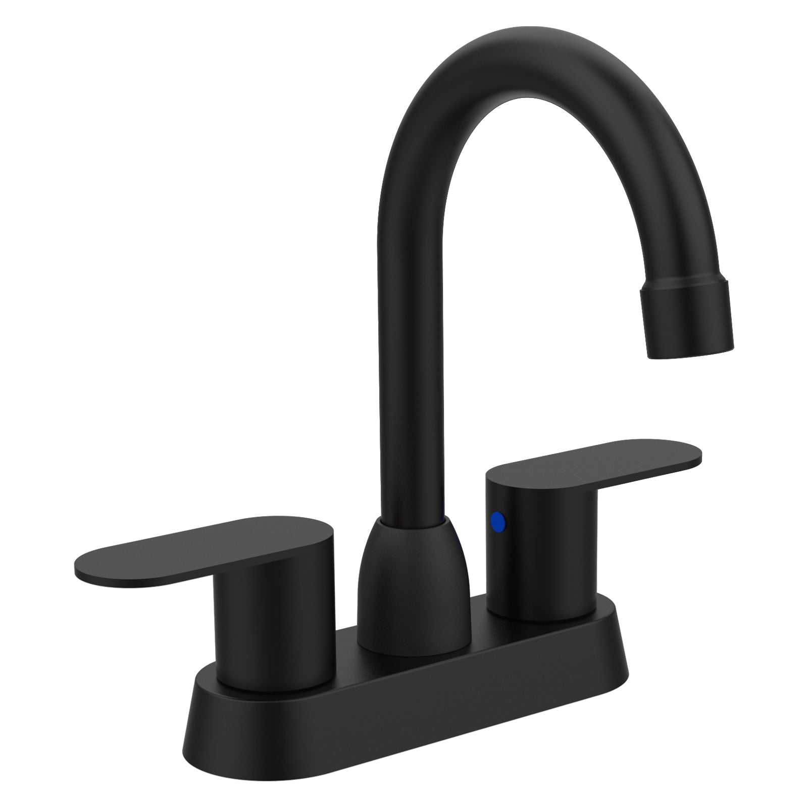 Bathroom Faucet Matte Black 2-Handle Bathroom Sink Faucet 360 Degree High Arc Swivel Spout Centerset 4 Inch Vanity Faucet RV Bathroom Faucet 2/3 Holes Lavatory Faucet