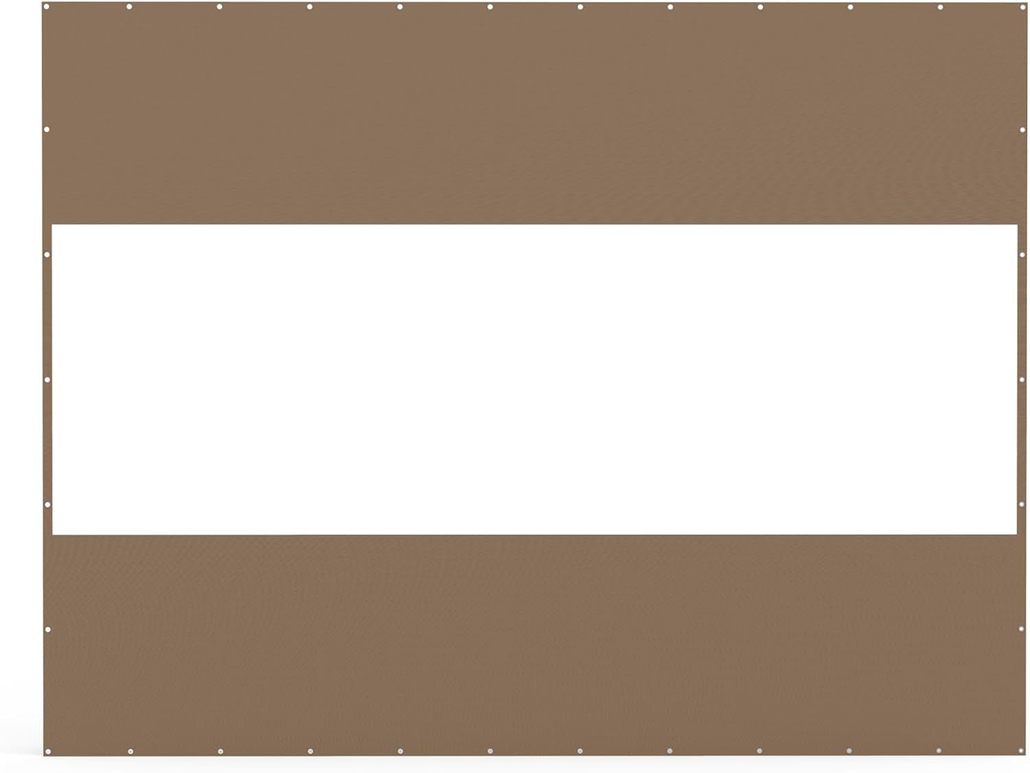 Heavy Duty Outdoor Clear Panel Curtain, 18 oz Waterproof PVC Polyester Curtain, Weather Resistant & Tearproof for Patios, Gazebos, Pergolas, Privacy Screen (10'H x 13'W, Brown)