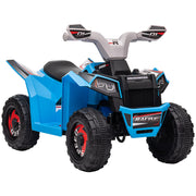 Aosom Kids ATV Quad Car, 6V Four-Wheeler for Kids with Forward Backward Function, Wear-Resistant Wheels for Toddlers Ages 18-36 Months, Blue