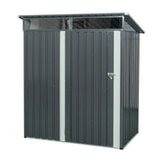 Robust Outdoor Metal Storage Shed with Transparent Plate Gray Iron Plastic 5ft x 3ft