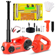 Electric Car Jack 5 Ton - 11023 LBS Floor Jack Lift, Attachment Included Impact Wrench, Built-in Inflatable Pump, and LED Light, Garage Repair Car Tires Change for SUV MPV Sedan Truck