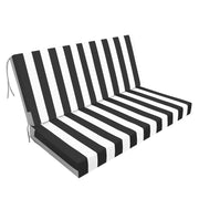 Outdoor Deep Seat Cushions for Patio Furniture, Waterproof Replacement Patio Chair Cushions Set of 2, Double Seat - Black/White Stripe