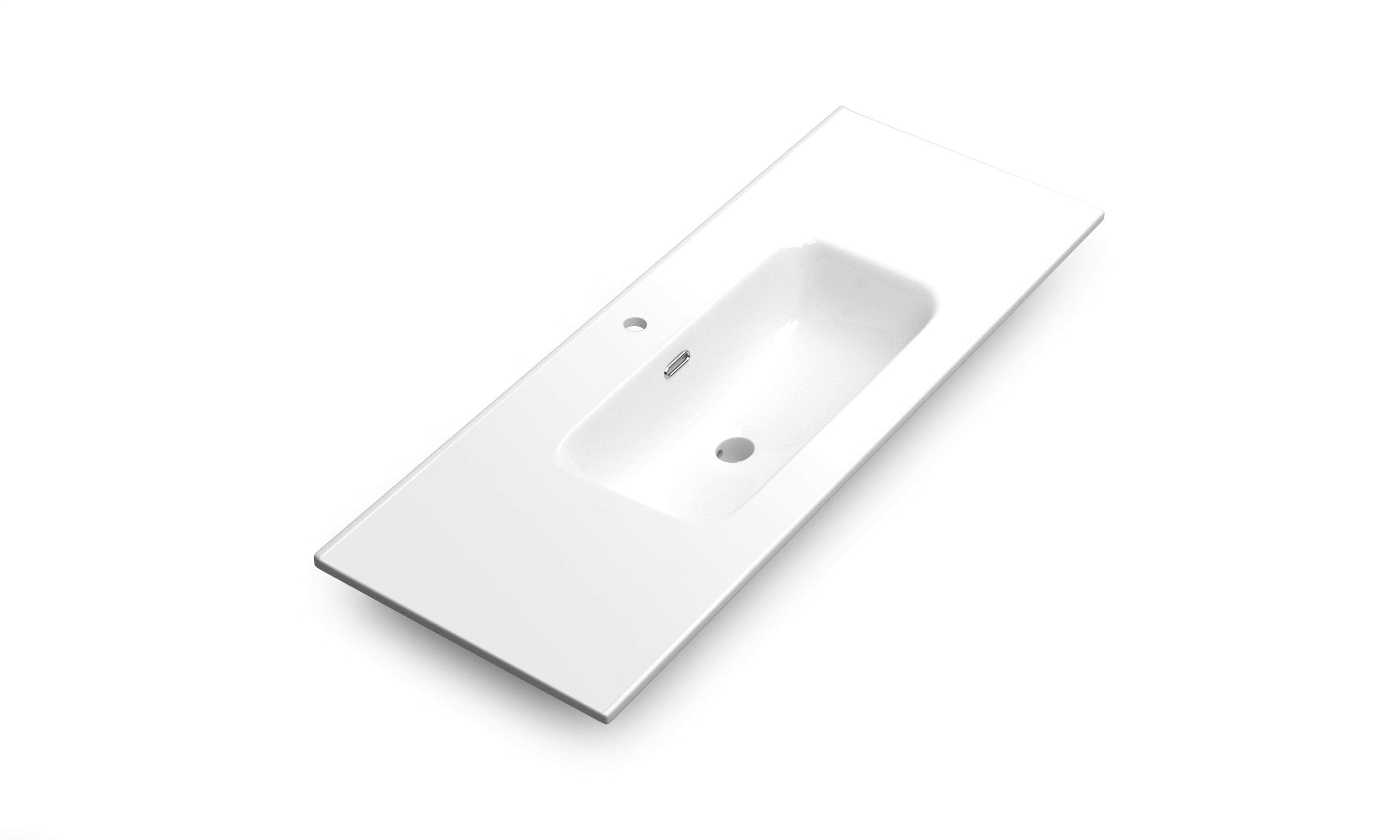 DAX Onix Glossy Ceramic Basin 48' – Modern Rectangular Bathroom Sink, Easy-Clean Durable Surface