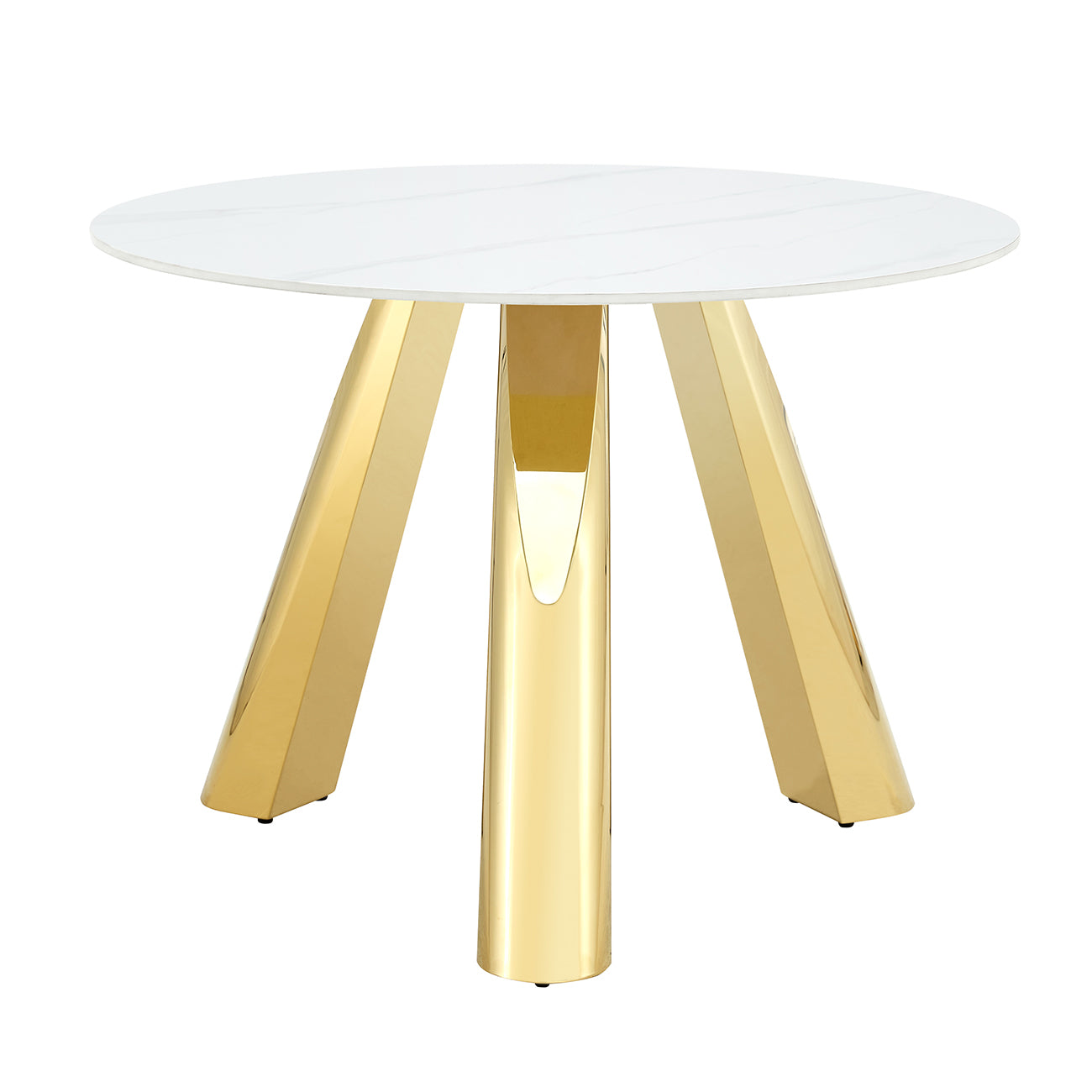 42' Luxury Sintered Stone Table: 0.45' Durable Top + 6' Steel Legs, 350lb Capacity, Stain/Heat-Resistant White/Gray Veined Surface - Modern Minimalist Design-W1512S00114