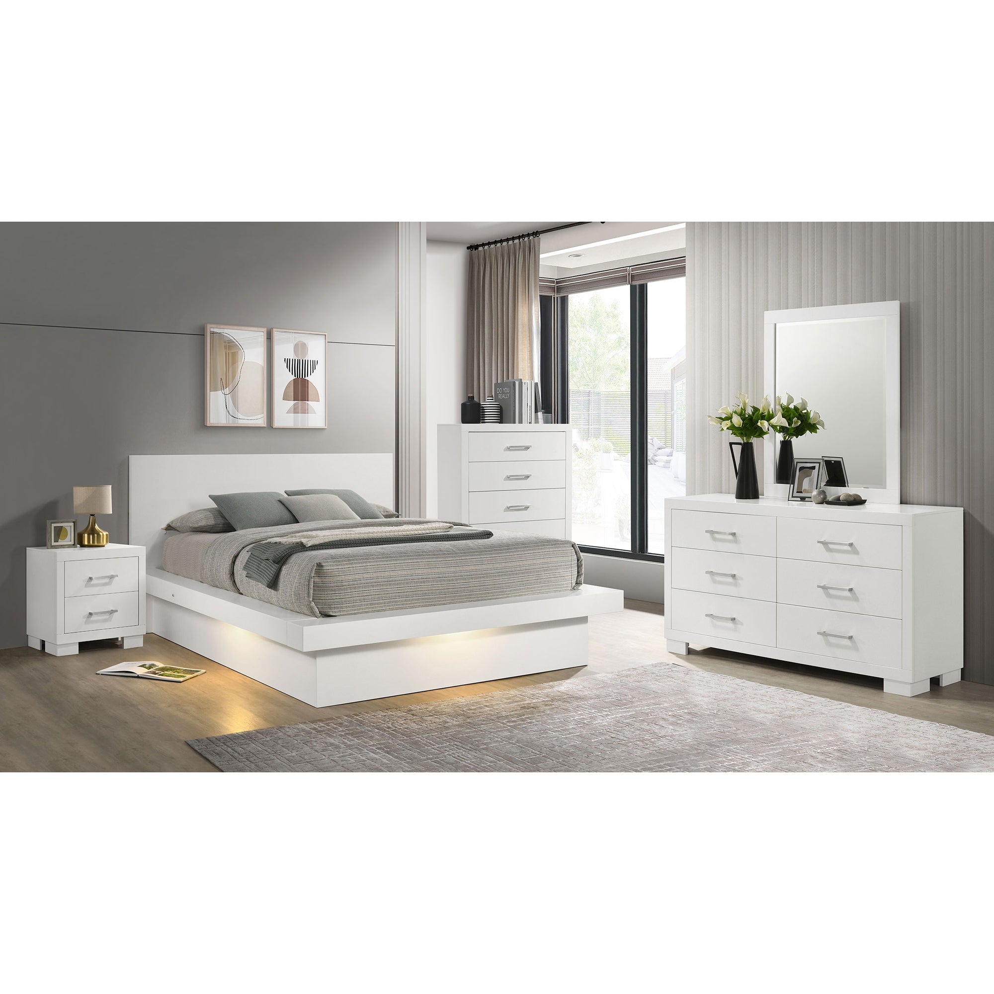 Tokyo Snow White 5-piece Queen Bedroom Set