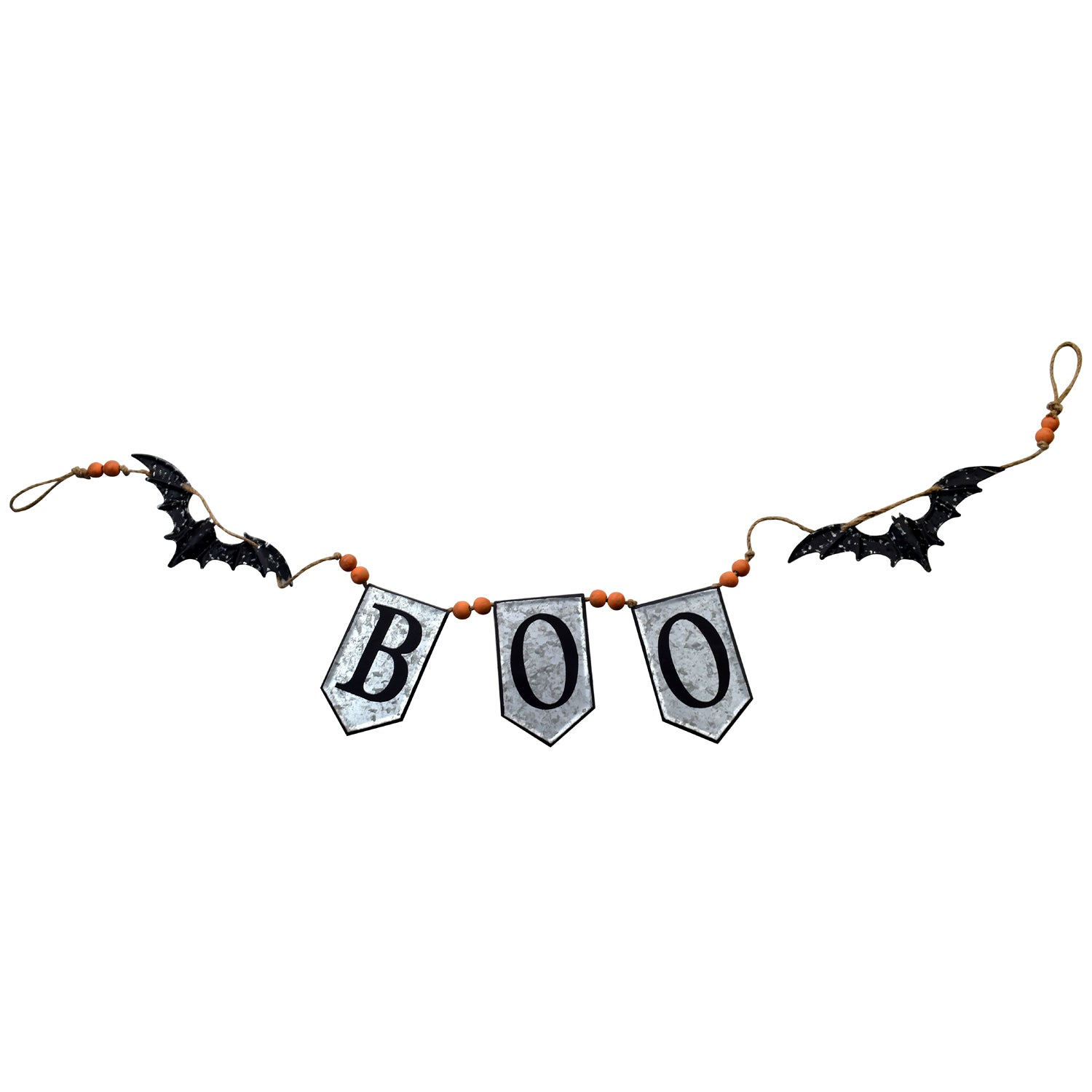 67x7.3'H Iron Boo Banner W/Bats, for Halloween Holiday Decor