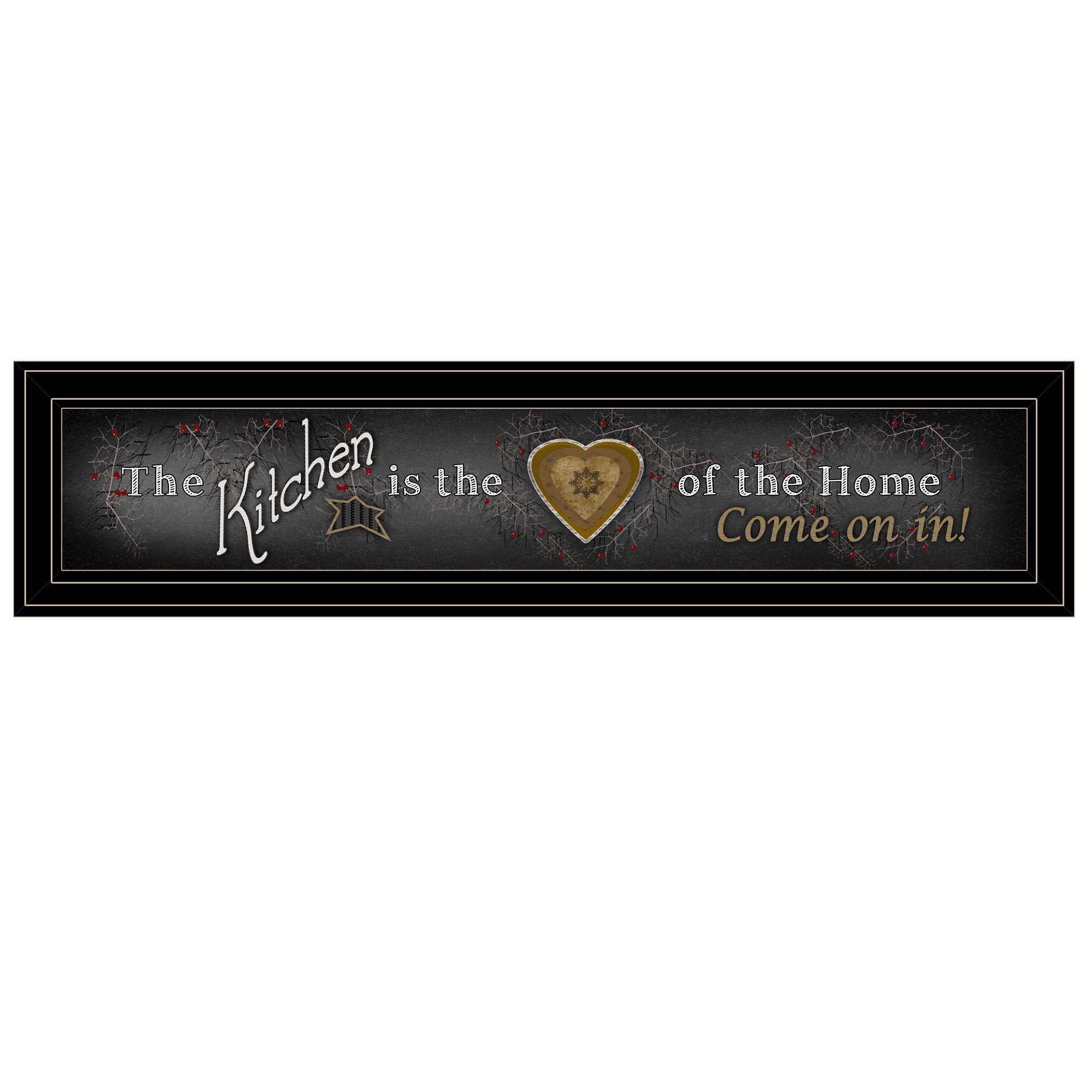 'Chalkboard Kitchen' By Trendy Decor 4U, Ready to Hang Framed Print, Black Frame