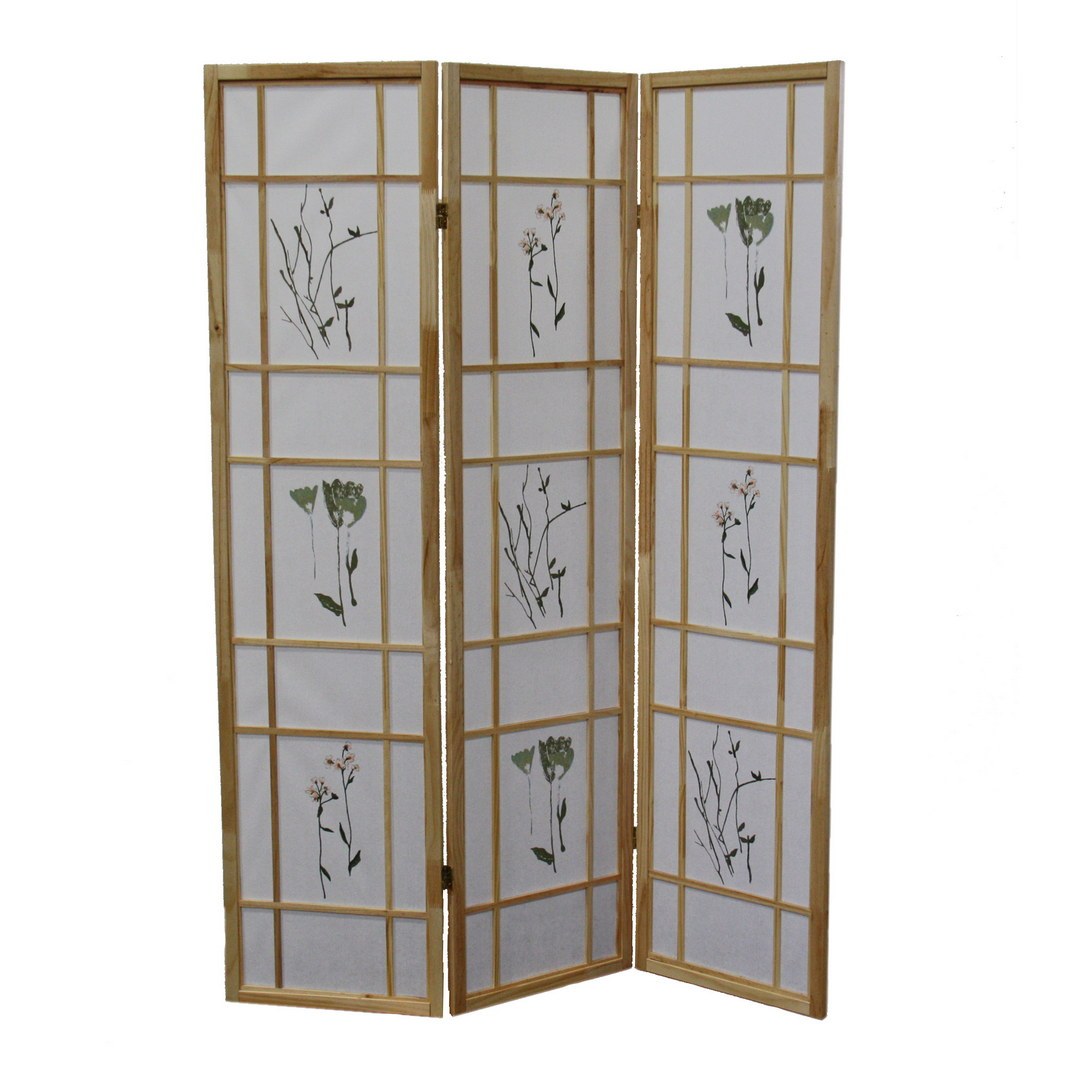 70' Tall 3-Panel Screen / Room Divider 'Shoji', Natural