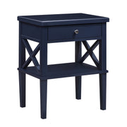 Madison Midnight Blue Nightstand with Full Extension Drawer and Open Shelf