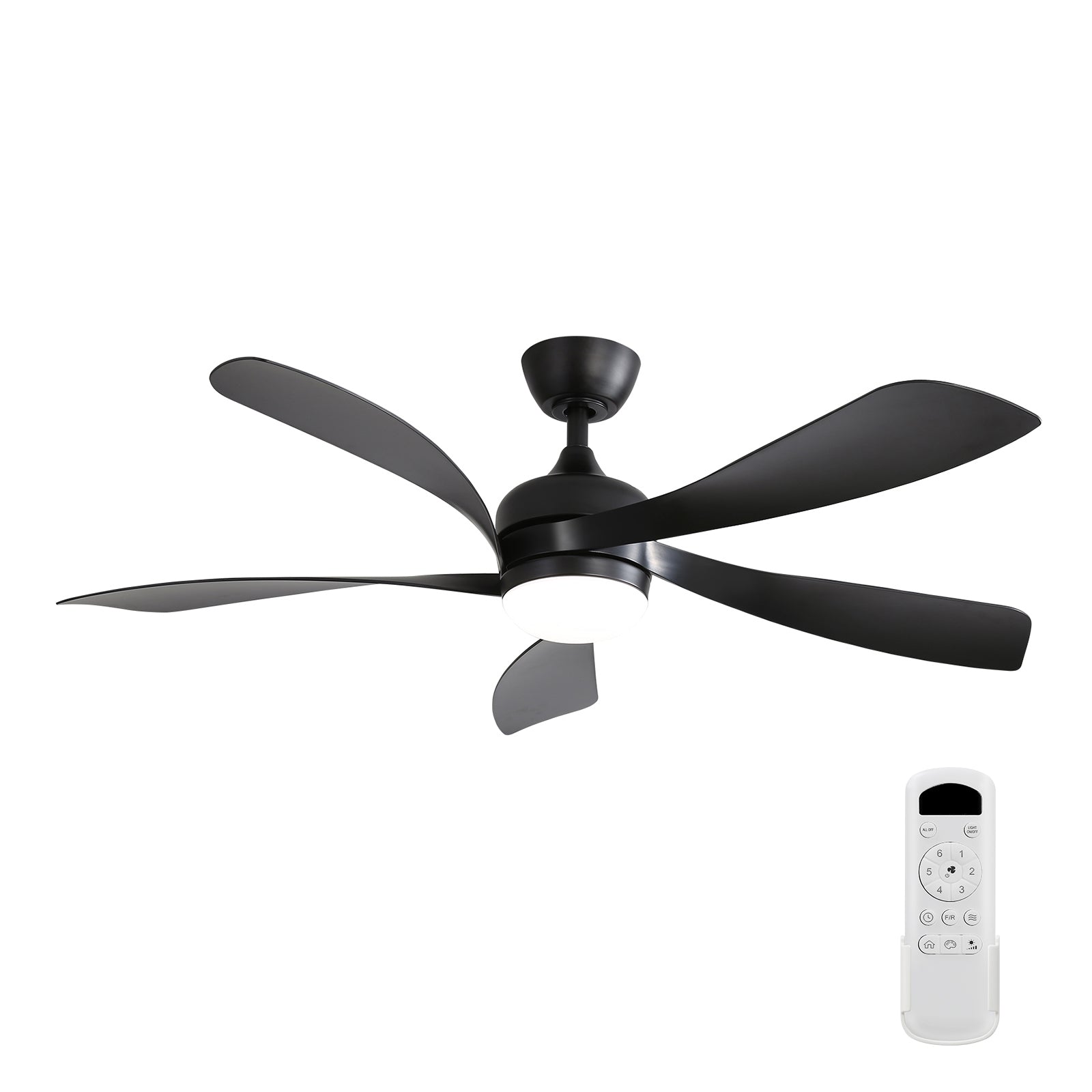 (Same as W882P146310) 52 Inch Modern Ceiling Fan With 3 Color Dimmable 5 ABS Blades Remote Control Reversible DC Motor With Led Light