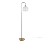 Metro 61' Contemporary Metal Floor Lamp in Royal Gold Metal with Clear Seeded Glass Shade from Grandview Gallery by LumiSource