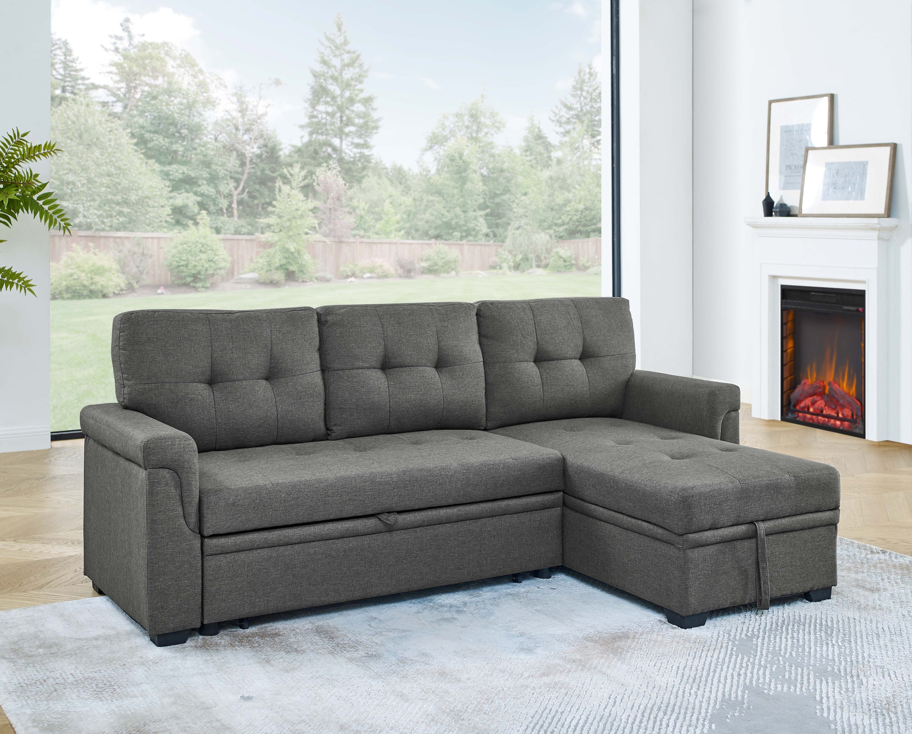 86'' Upholstered Pull-Out Sofa Bed