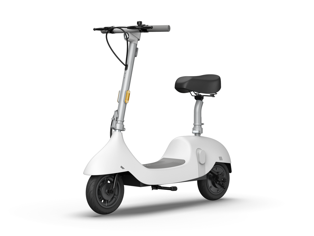 Electric Scooter with Foldable Seat w/35 Miles Operating Range & 15.5mph Max Speed - White