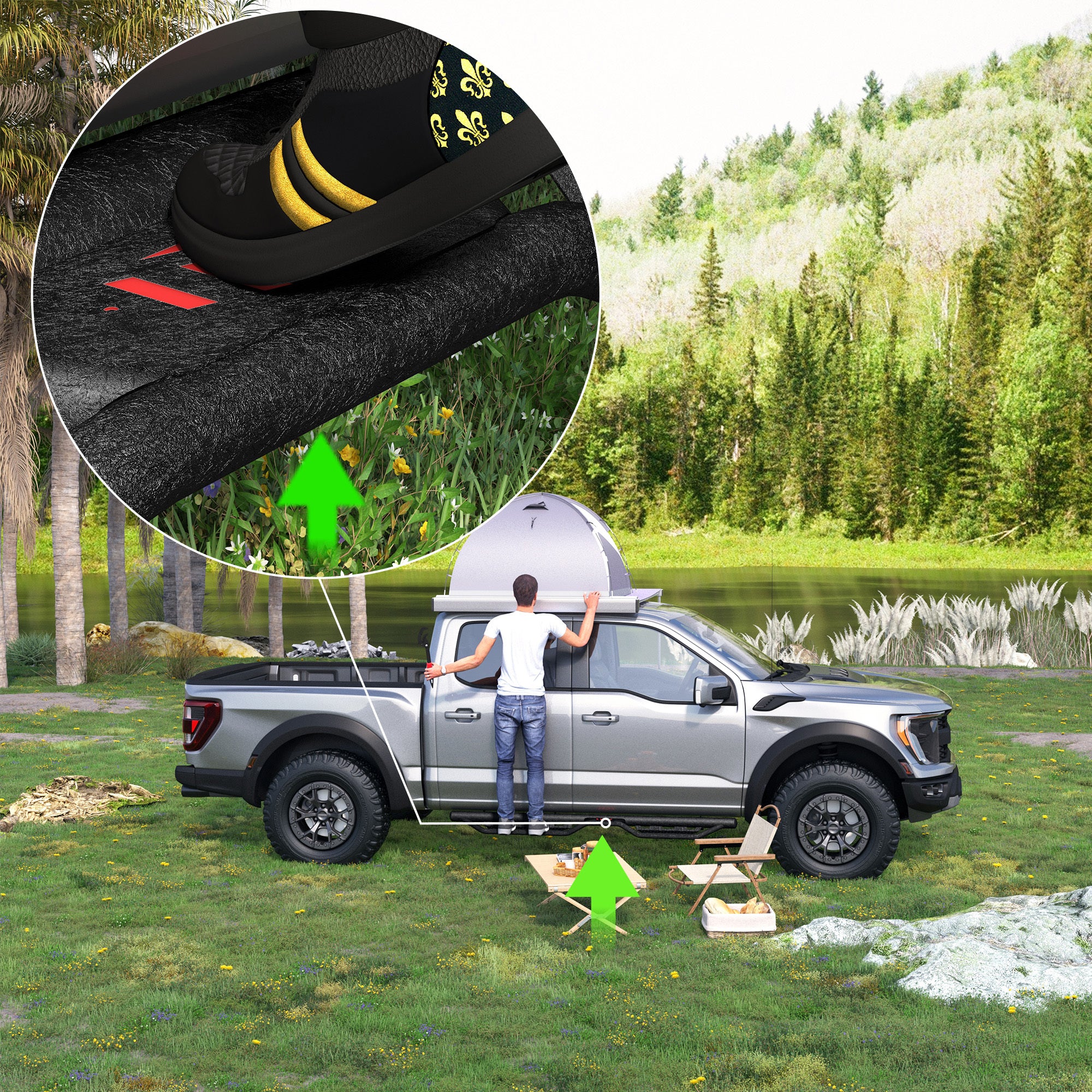 Boards SuperCrew Cab Compatible for 2015-2025 F150 & 2017-2025 Ford F250 F350 Super Duty Crew Cab Side Step (4 Full Size Doors)