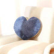 Decorative Heart Shape Blue Tufted Cotton Pillow-16X14'