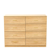 Modern Natural 8-Drawer Dresser for Bedroom with Ample Storage, Sturdy and Safe, Engineered Wood