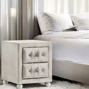 Reggie Beige Fabric Nightstand