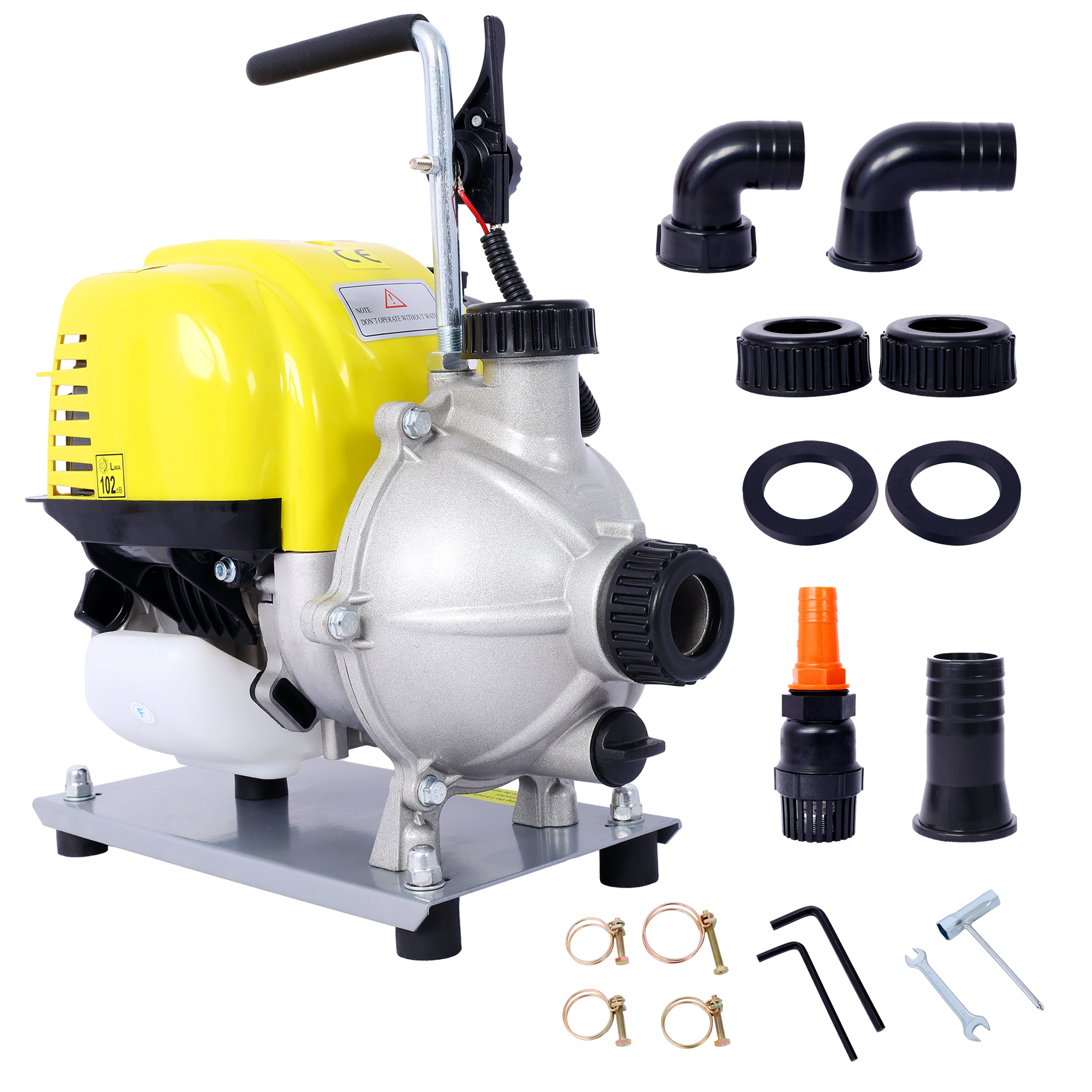 38CC 4-Stroke Gasoline Water Pump 1.5Inch Portable Gas-Powered Water Transfer Pump Commercial Engine Water Pump for Flood Landscaping or Gardening Irrigation 8500r/min