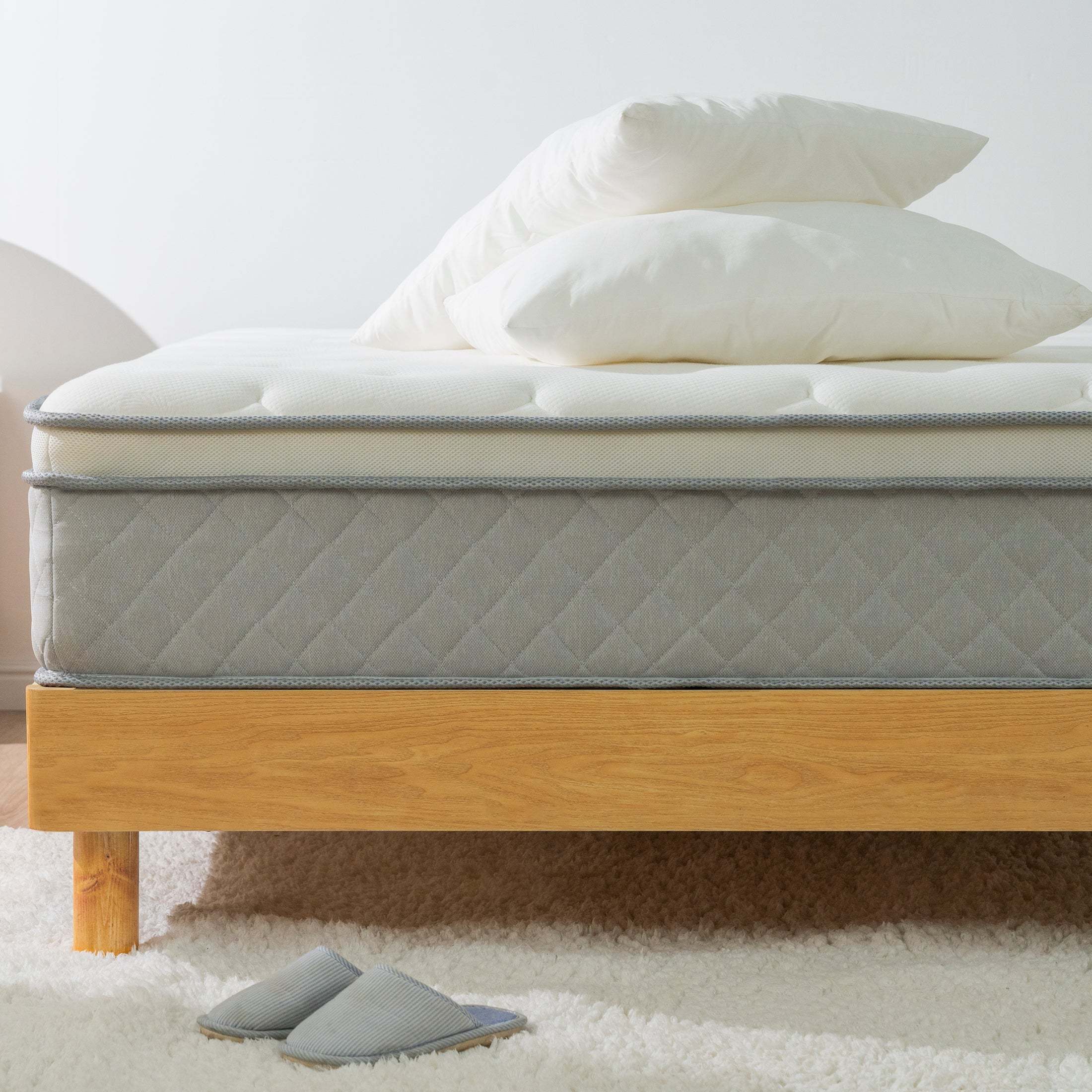 14 Inch Breathable Cool Cover Memory Foam Individual Pocket Spring Hybrid Mattress
