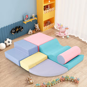 Soft Climb and Crawl Foam Playset 6 in 1, Soft Play Equipment Climb and Crawl Playground for Kids,Kids Crawling and Climbing Indoor Active Play Structure