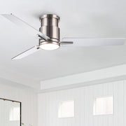 52' Brushed Nickel Lowe Profile Ceiling Fan with Light