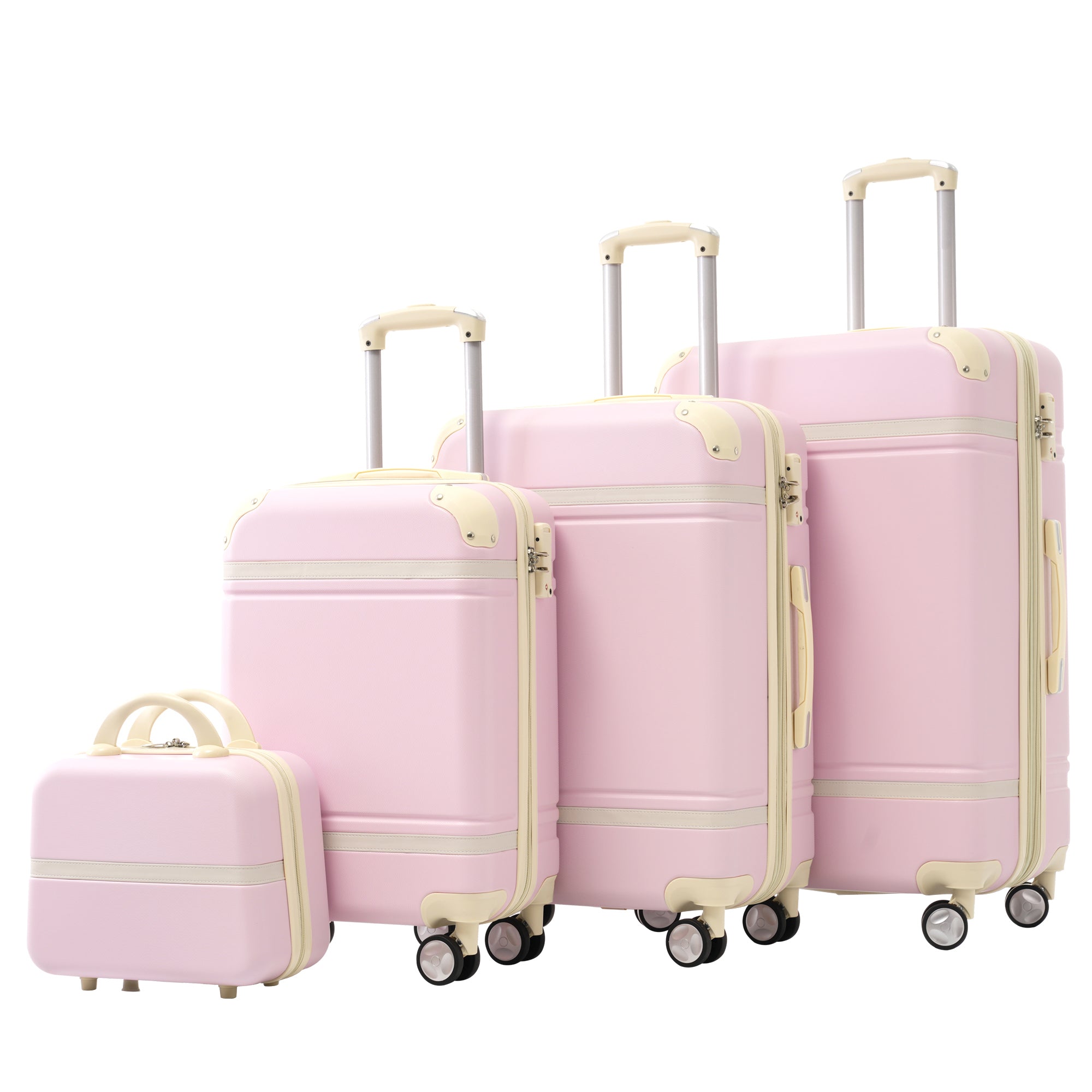 Hardshell Luggage Sets 4 Pieces 20'+24'+28' Luggages and Cosmetic Case Spinner Suitcase with TSA Lock Lightweight