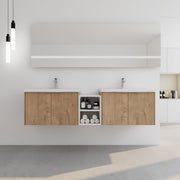 72 Inch Soft Close Doors Bathroom Vanity With Sink, A Small Storage Shelves, 30' and 12' Combination Cabinet,(KD-Packing)