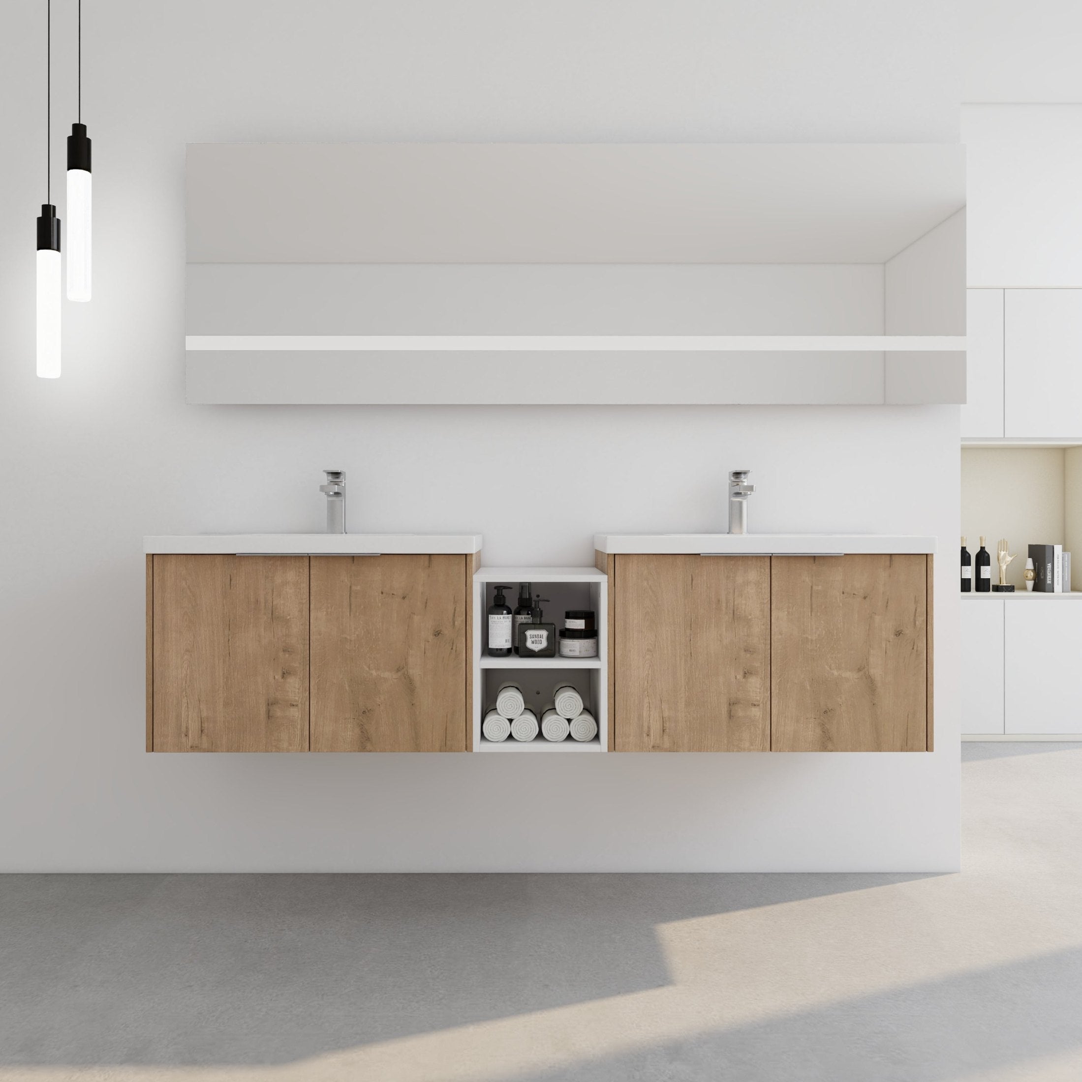 72 Inch Soft Close Doors Bathroom Vanity With Sink, A Small Storage Shelves, 30' and 12' Combination Cabinet,(KD-Packing)