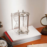 Decorative Aluminum Frame Sand Timer-Sand Clock-Hourglass-Tabletop Object-4.5x4.5x9.5'