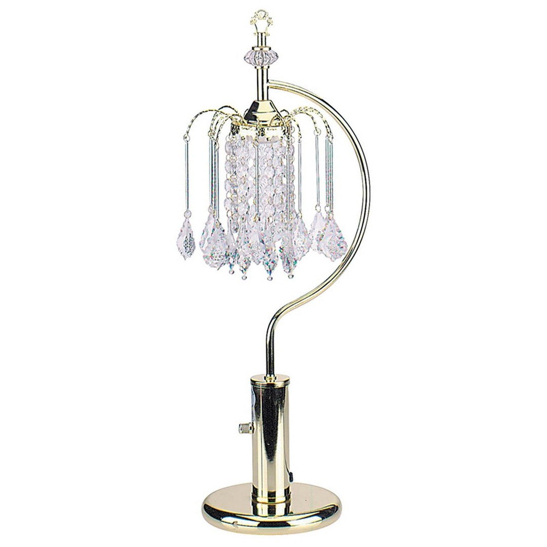 27' Tall Metal Table Lamp with Gold finish, Crystal Chandelier Design