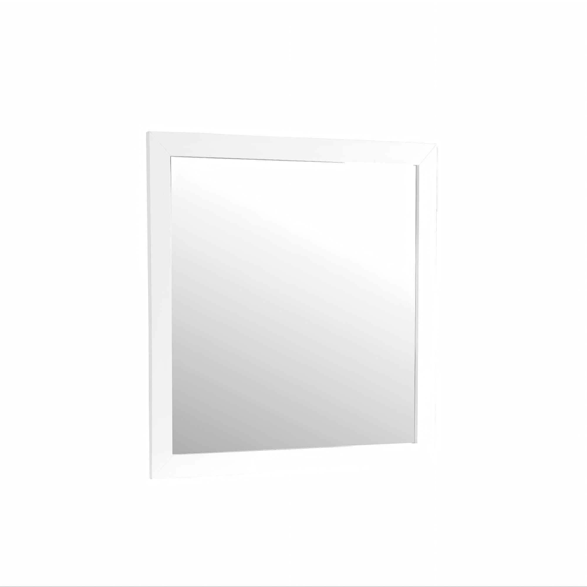 Burlington G2490-M Mirror with Wood Veneer Frame and Clear Image Glass, White, 41 Inches