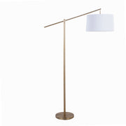 Casper 69' Contemporary Metal Floor Lamp in Gold Metal with Off-White Linen Shade from Grandview Gallery by LumiSource
