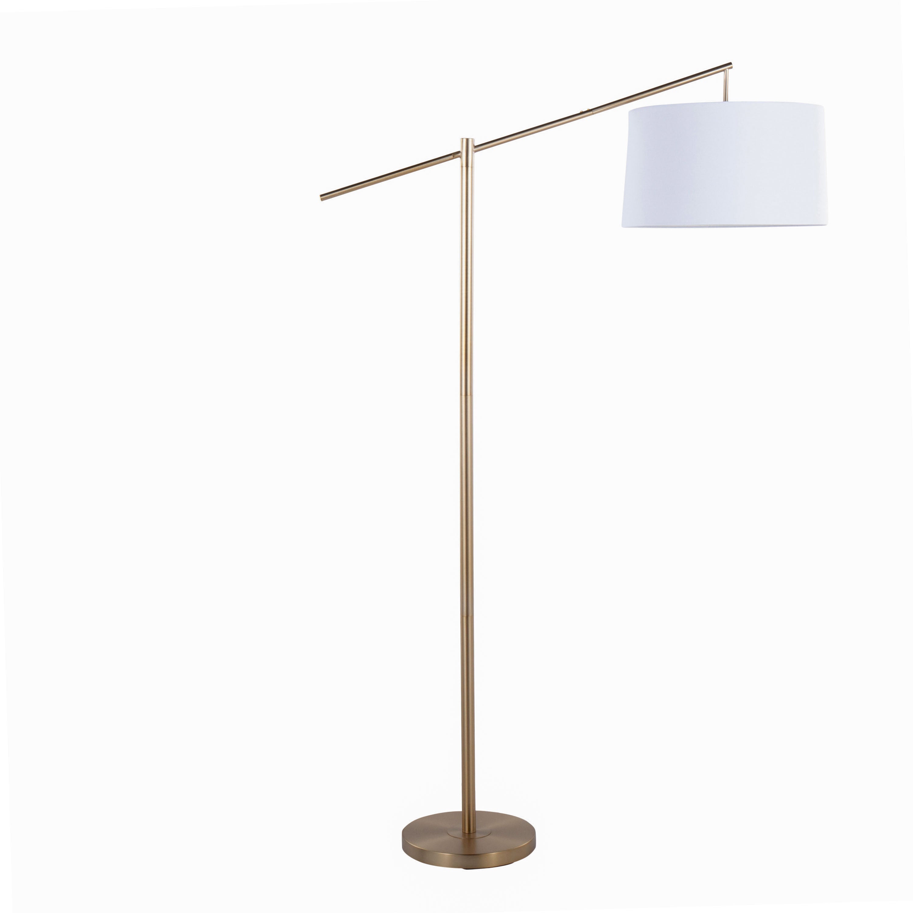 Casper 69' Contemporary Metal Floor Lamp in Gold Metal with Off-White Linen Shade from Grandview Gallery by LumiSource