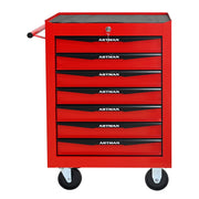 Rolling Metal Tool Chest with 7 Drawers, 20' Steel Storage Cabinet with Ball Bearing Slides, Red and Black Finish