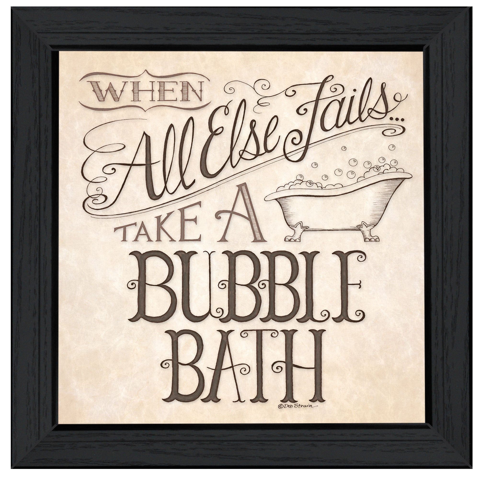 'When All Else Fails' By Deb Strain, Ready to Hang Framed Print, Black Frame