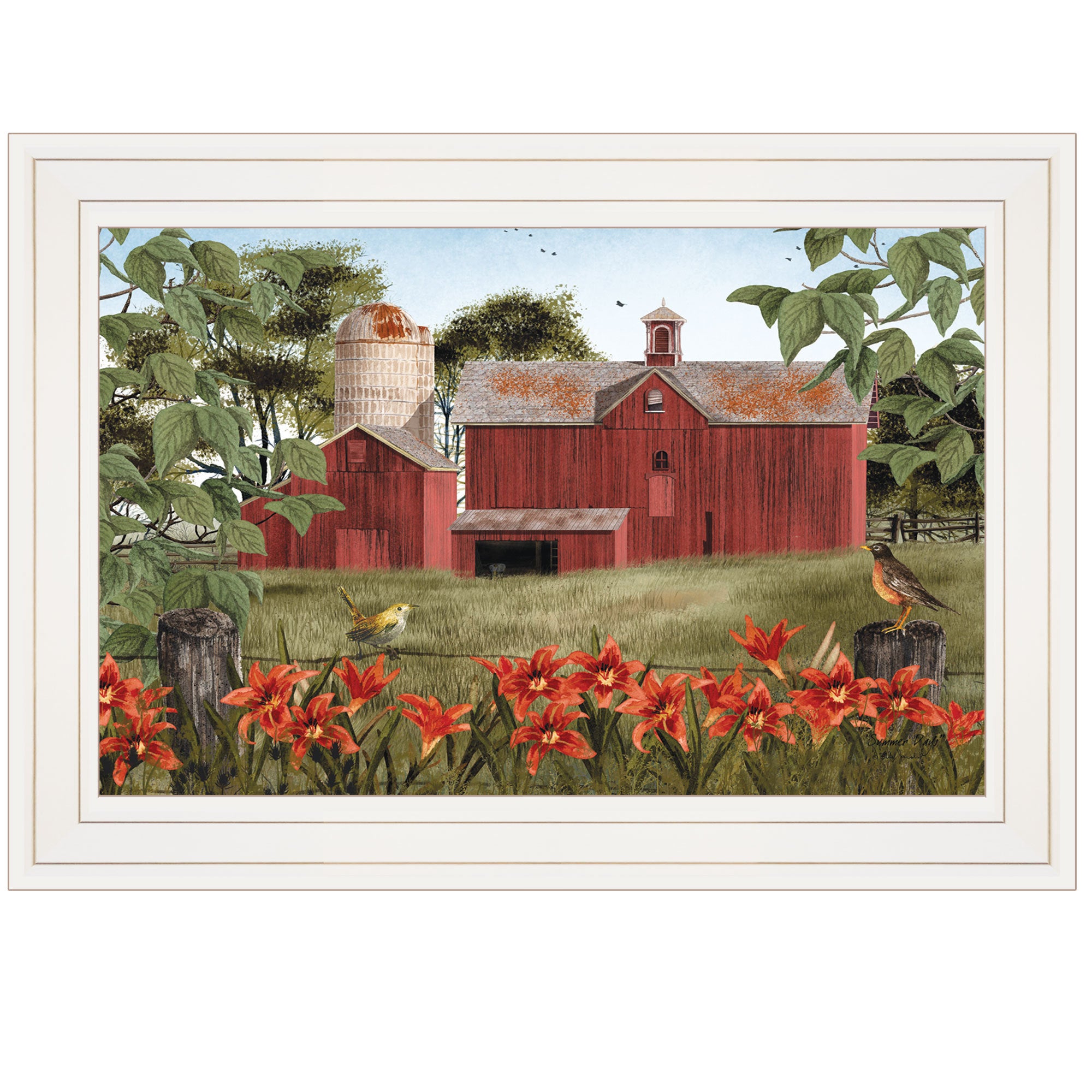 'Summer Days' by Billy Jacobs, Ready to Hang Framed Print, White Frame