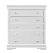 Shaker Crocodile Metallic White Chest with Crystal Embellished Hardware and Textured Drawer Fronts