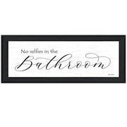 'No Selfies in the Bathroom' by Lori Deiter, Ready to Hang Framed Print, Black Frame