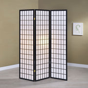 Porch & Den Black 3-Panel Room Divider Folding Shoji Screen