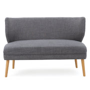 Classic Upholstered Loveseat with Curved Backrest