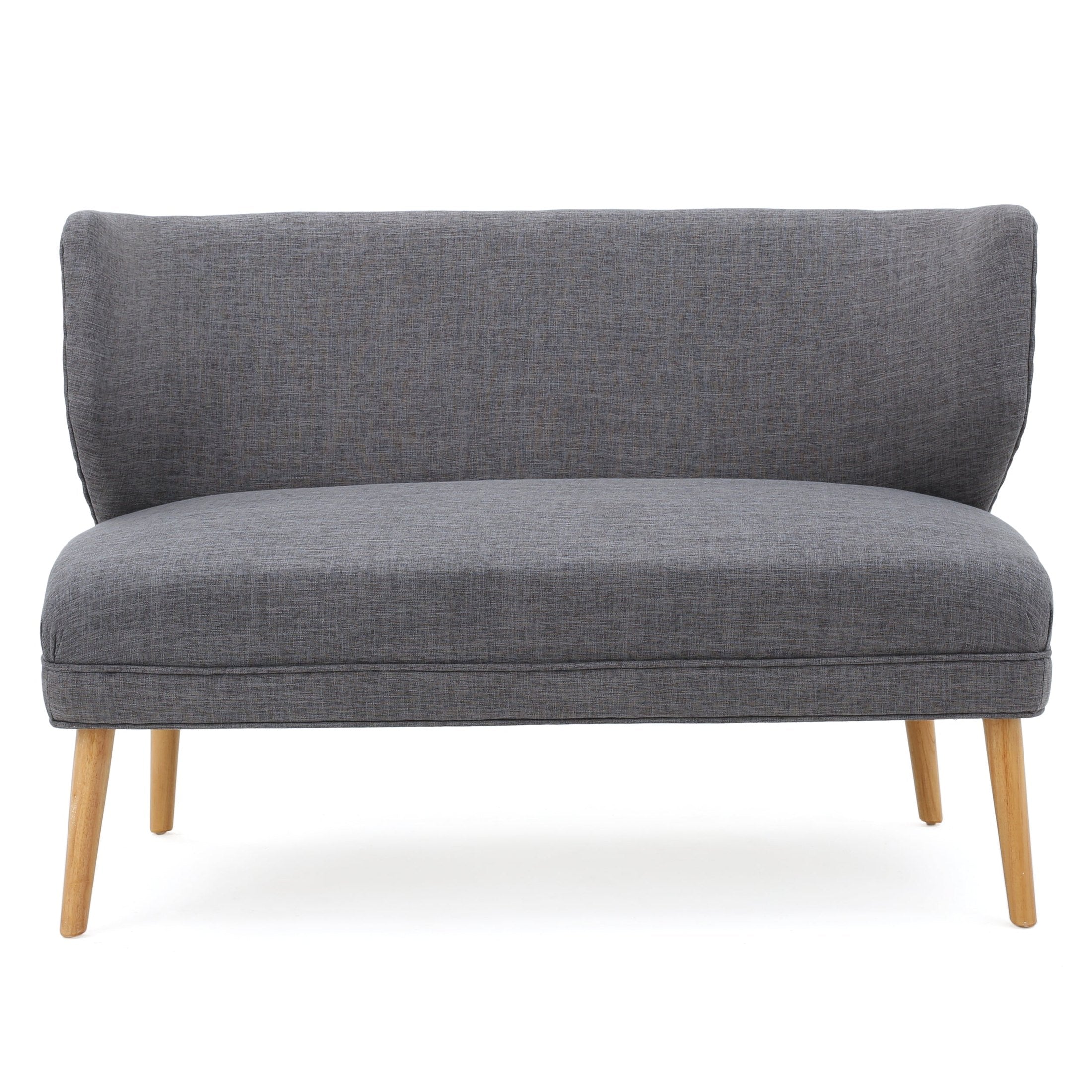 Classic Upholstered Loveseat with Curved Backrest