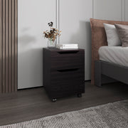 FM FURNITURE Newriver Nightstand with 1 Door and 1 Drawer , Wengue