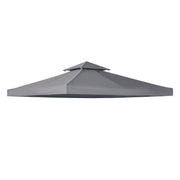 Outsunny 9.8' x 9.8' Gazebo Replacement Canopy, 2-Tier Top UV Cover for 9.84' x 9.84' Outdoor Gazebo, Dark Gray (TOP ONLY)