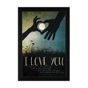 'I Love You Underneath the Moon' By Marla Rae, Printed Wall Art, Ready To Hang Framed Poster, Black Frame