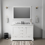 White Double Bath Vanity 48 in. W x 22 in. D