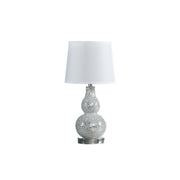 19.5' In Mirror Glass Mosaic Silver Chrome Polyresin Table Lamp