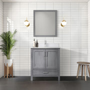Distressed Grey Bath Vanity 30 in. W x 22 in. D, with Cultured Marble Top